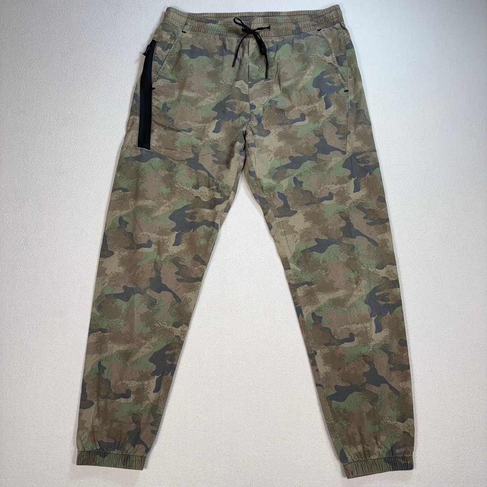 American Eagle Camo Jogger Pants‎ Men's M Beige Green AEActive Flex Drawstring